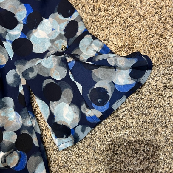 Roz & Ali Blue Print Blouse - Picture 4 of 4